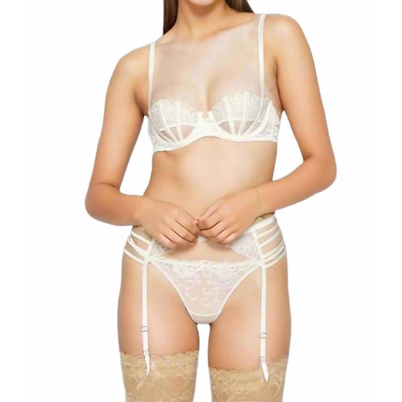 NEW FLEUR DU MAL bella cutout bra in ivory